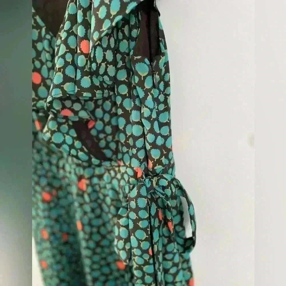 Anthropologie Romantic Ruffled Wrap Dress Floral Print Cocktail Party Size 4‎ - Picture 8 of 16
